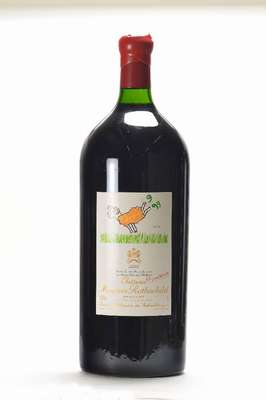 1 Imperialflasche 1999 Chateau Mouton Rothschild, Pauillac, Künstleretikett: Raymond Savignac, ca. 6 L, 12,5% Vol., Füllstand: ca. into neck, ...