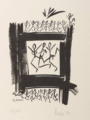 20 Jahre Kunstverein Frankenthal, Die Treidler, Jubiläums-Kunstmappe zum 20-jährigen Bestehens des Vereins, mit 9 Offsets von verschiedenen ...