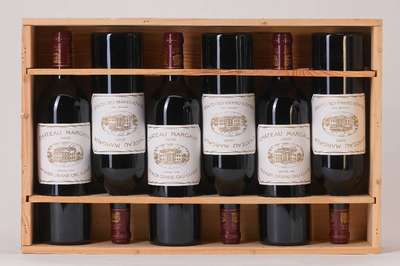 6 Flaschen 2009 Chateau Margaux, Margaux, Premier Gran Cru Classe, je ca. 75 cl, Füllstände: je ca. into neck, unverkostet, 13,5 % Vol., in der ...