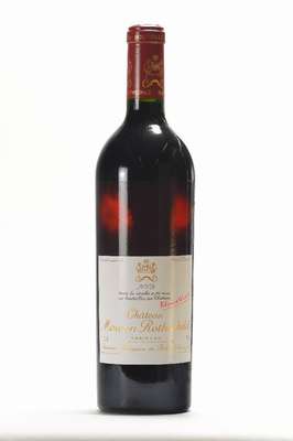 1 Flasche 2009 Chateau Mouton Rothschild, Pauillac, Künstleretikett: Anish Kapoor, ca. 75 cl, Füllstand: ca. into neck, in Originalholzkiste, ...