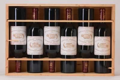 6 Flaschen 2004 Chateau Margaux, Margaux, Premier Grand Cru Classe, je ca. 75 cl, Füllstände: je ca. into neck, 13 % Vol., unverkostet, sehr gute ...