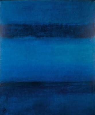 Gaston Galé, zeitgenössischer Belgischer Künstler, Abstrakte Komposition in Türkis- Blau, Acryl/Lwd, links unten signiert, ca. 120x100 cm, Leiste