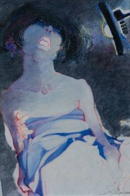 Mario Pitocco, Italienischer Künstler des 20. Jhd., Porträt einer Frau, Acryl/Leine, rechts unten signiert, verso beschriftet, ca. 35x25 cm, unter ...