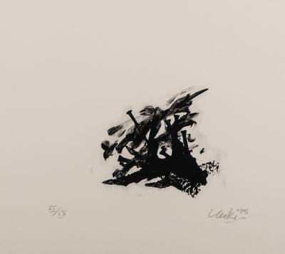 Günther Uecker, geb. 1930, Lithographie, Blatt Nr. 10 aus der Serie Sarajewo, signiert und nummeriert VL/LX, datiert 05, Blattgr. ca. 43x48 cm, ...