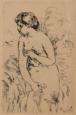 Auguste Renoir, 1841-1919, Baigneuse debout, Radierung, 1910, Plattengr. 16,8x11 cm, unter Glas gerahmt