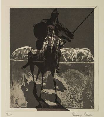Eberhard Schlotter,1921-2014, Don Quijote, Aquatinta, 1981, signiert, num. 28/100, ca. 48x38,5 cm
