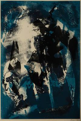 Fred Thieler, 1916-1999, Ohne Titel, Farblithografie, sign., num. 57/100, datiert 71, ca. 84x56cm, kleiner Riss im Blatt unten links