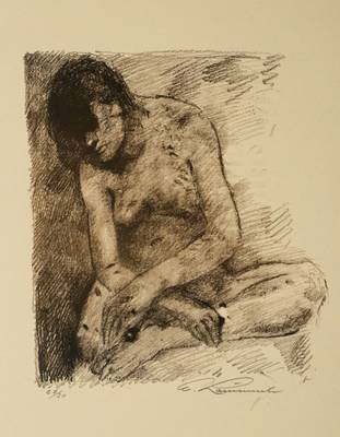 Wolfgang Lämmle, geb. 1941 Bad Cannstatt, weiblicher Akt, Lithografie, signiert, nummeriert 27/30, Blattmaß 42,5x34 cm