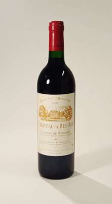 12 Flaschen 1993 Chateau de Bel-Air, Lalandede Pomerol, je ca. 75 cl, 12,5 % Vol., Füllstände: je ca. top shoulder und into neck,unverkostet, guter ...