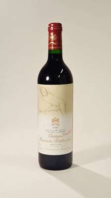 1 Flasche 1993 Chateau Mouton Rothschild, Pauillac, Künstleretikett: Balthus, ca. 75 cl,Füllstand: ca. into neck, unverkostet, sehr guter ...