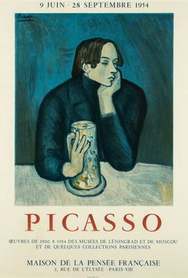 Pablo Picasso, 1881-1973, Farboffset, Ausstellungsplakat, 1954 Frankreich, ca. 69x42cm, unter Glas gerahmt