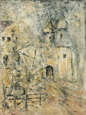 Plesnewitsch, russischer Künstler, Winter, Stadtansicht mit Festung, Acryl/Lwd, signiert re unten und verso, 70x52 cm