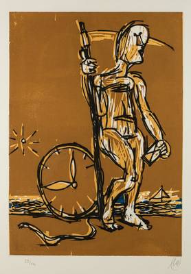 Markus Lüpertz, geb. 1941, Radierung/Holzschnitt auf Velin, handsign., num 59/100, dat. 2008, Aus der Edition für Maurice Lacroix