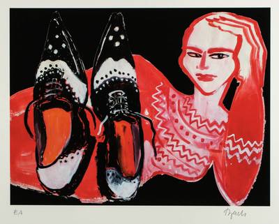 Elvira Bach, geb. 1951, Comme de Filles, Giclee/Baumwollpapier, handsign., num. E.A. Auflage 50, Motiv 38x50 cm