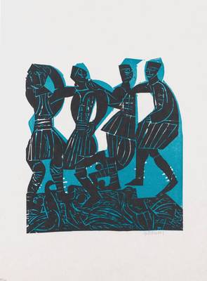 HAP Grieshaber, 1909-1982, Tanzende Griechen, Farbholzschnitt auf Japanpapier, sign, num. 44/200, Platte ca. 33x30 cm, WVZ Hatje Band 2 Nr. 77/19, ...