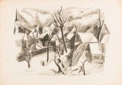 Rudolf Grossmann, 1882-1941, Radierung, Blattgr. 37x51 cm, Ränder stockfleckig