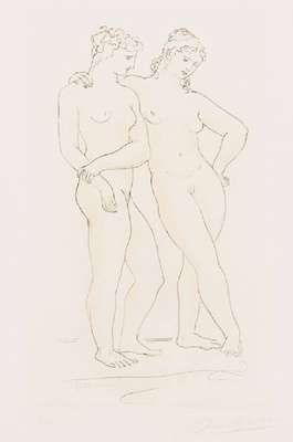 Arno Breker, 1900-1991, Der Frühling, Radierung, sign, num. 172/200, Platte 31x19 cm, unter Glas gerahmt
