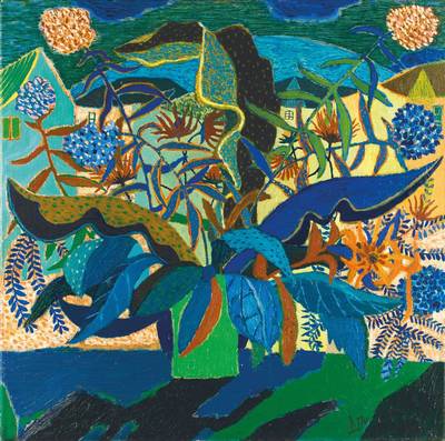 Dimitar Petrov, geb. 1969 Bulgarien, ohne Titel, Mischtechnik/Lwd, sign., 80x80cm