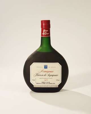 1 Flasche 1930 Baron de Sigognac Armagnac, ca. 70 cl, 40 % Vol., Abstand zwischen Armagnac und Kapsel: ca. 4 cm, sehr guter Erhaltungszustand, ...