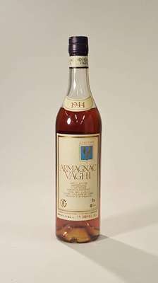 1 Flasche 1944 Vaghi Armagnac Baron de Sigognac, ca. 70 cl, 40 % Vol., Abstand zwischen Kapsel und Armagnac: ca. 5,3 cm, in dieser Größe sehr ...
