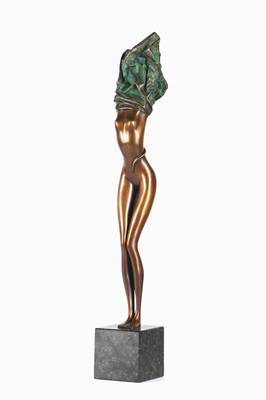 Bruno Bruni, geb. 1935 Gradara, Zopf der Aphrodite, 1990, Bronzeskulptur, sign., num. 590/1000, H. 72 cm mit Granitsockel, inkl. Zertifikat