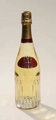 1 Flasche Cartier Champagner Brut, ca. 75 cl, 12 % Vol., Pommery, unverkostet, Abstand zwischen Flaschenboden und Champagner: ca. 1,7cm, selten im ...