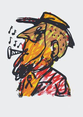 Markus Lüpertz, geb. 1941, Selbstportrait Jazz, Farbserigraphie auf Bütten, sign., num. e.a., Blattgr. 100 x 72 cm