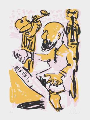 Markus Lüpertz, geb. 1941, Selbstportrait, Farbserigraphie, sign, num. e.a., Blattgr. 70 x 53 cm