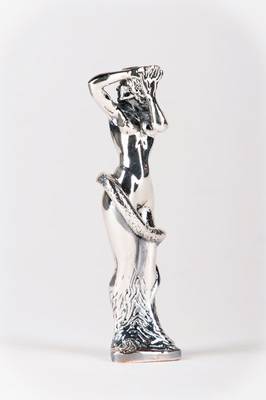 Ernst Fuchs, 1930-2015, Frau Lot, silberfarbener Metallguss, sign., num. 58, H. 10 cm