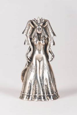 Ernst Fuchs, 1930-2015, Königin der Nacht, silberfarbener Metallguss, signiert und nummeriert 17, H. 10 cm