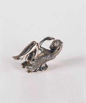 Ernst Fuchs, 1930-2015, Papageno, silberfarbener Metallguss, signiert, num. 165,L. 10,5 cm