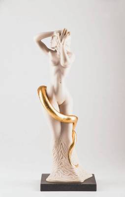 Ernst Fuchs, 1930-2015, Frau Lot, polymerer Kunstguss auf Granitsockel, sign., num. 170/500, H. 44 cm