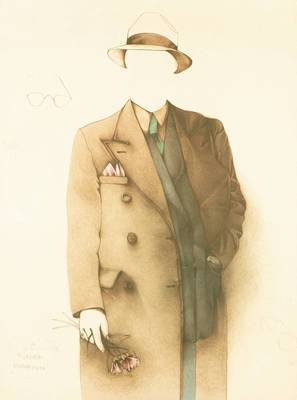 Bruno Bruni, geb. 1935 Gradara, Il padrino Lultima visita, Farblithographie 1979, handsign, num. 115/150, Blattgr. 77x57,5 cm