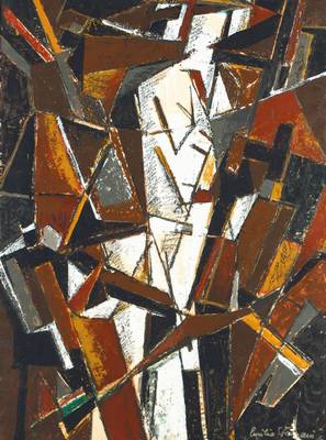 Emilio Stanzani, 1906-1977 Zürich, Komposition, Mischtechnik/Papier, sign., ca. 86x66 cm, unter Glas gerahmt