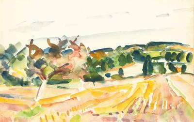 Eduard Bargheer, 1901-1979, Aquarell, sign.,PP, Ausschnitt 30x47 cm, unter Glas gerahmt