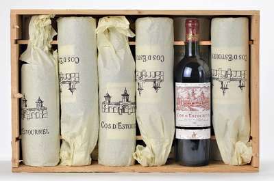 12 Flaschen 1996 Chateau Cos D'Estournel, Saint-Estephe, Grand Cru Classe, je ca. 75 cl,13 % Vol., Füllstände: je ca. into neck, unverkostet, ...