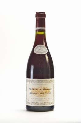 2 Flaschen 2008 Nuits Saint-Georges Clos de laMarechale, Jacques-Frederic Mugnier, PremierCru, Abstand zwischen zwischen Kapsel und Wein: je ca. 0,8 ...