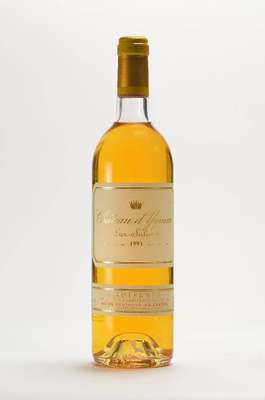 1 Flasche 1991 Chateau d'Yquem, Sauternes, je ca. 75 cl, 14 % Vol., unverkostet, Füllstand: ca. top shoulder, selten im Angebot, sehr guter ...