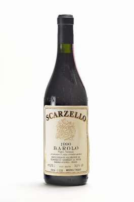 4 Flaschen 1990 Scarzello Barolo, je ca. 75 cl, 14,5 % Vol., unverkostet, Abstände zwischen Kapseln und Wein: je ca. 1,8-2 cm, sehr selten im ...