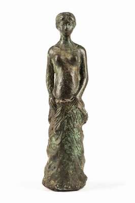 K. Kurz, Frauenabbildung, Bronzeskulptur, H.28 cm