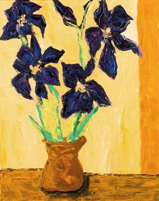 Gernot Kissel, 1939 Worms - 2008, Stillleben, Blumen, Öl/Lwd, unsign., aus dem Atelier stammend, ca. 80x65 cm