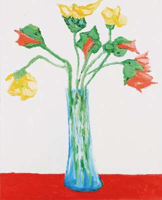 Gernot Kissel, 1939 Worms - 2008, Stillleben, Blumen, Öl/Lwd, unsign., aus dem Atelier stammend, ca. 80x65 cm
