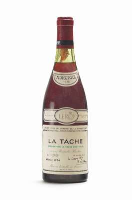 1 Flasche 1974 Domaine de la Romanee-Conti La Tache, Cote D'Or, Leroy, ca. 75 cl, Abstand zwischen Kapsel und Wein: ca. 2 cm, unverkostet, sehr ...