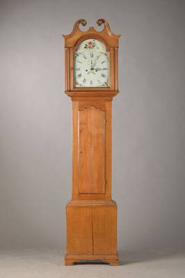 Standuhr, England, um 1820/30, Eichengehäuse,