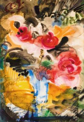Wladimir Britikov, zeitgenössischer Künstler der Moskauer Schule, Abstrakte Komposition, re unten signiert, mit Widmung, Aquarell auf Papier, ca. ...