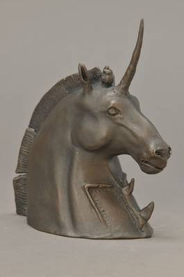 Werner Holz, 1948 Grünstadt-1991 Ludwigshafen, Vertreter des Phantastischen Realismus, hier, Einhorn, die einzige vom Künstler geschaffene ...