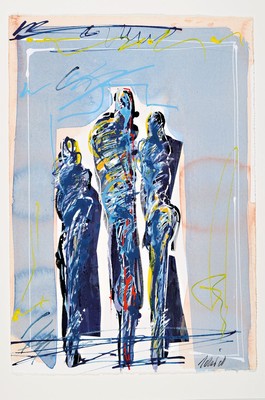 Schmid, Mischtechnik, rechts unten sign., PP, Motiv ca. 45,5x31,5 cm, gesamt ca. 77x59 cm