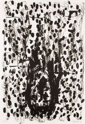 Georg Baselitz, geb. 1938, Lithografie auf Büttenpapier, handsign., num. 35/35, dat. (19)90, 100x70 cm, unter Glas gerahmt