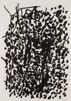 Georg Baselitz, geb. 1938, Lithografie auf Büttenpapier, handsign., num. 35/35, dat. (19)90, Blattgr. 104x74 cm, unter Glas gerahmt