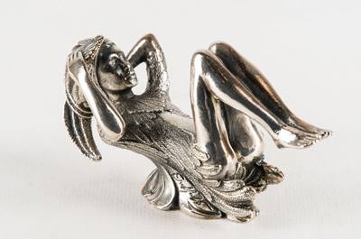 Ernst Fuchs, Papageno, versilberter Metallguss, 2014, sign., num. 172, 8x10x4 cm